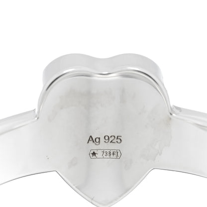 Gucci Sterling Silver Trademark Heart Ring 57 8 4 of 5