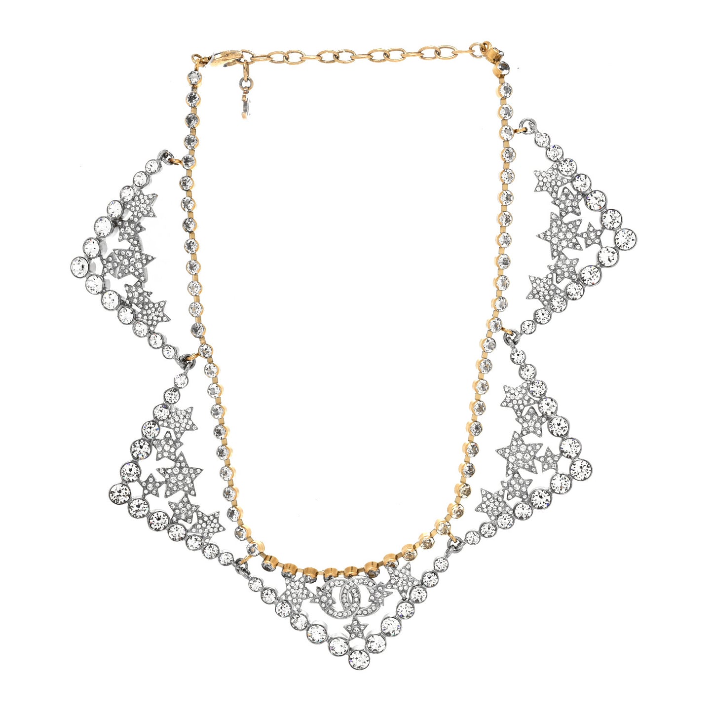 Crystal CC Star Necklace Gold Silver