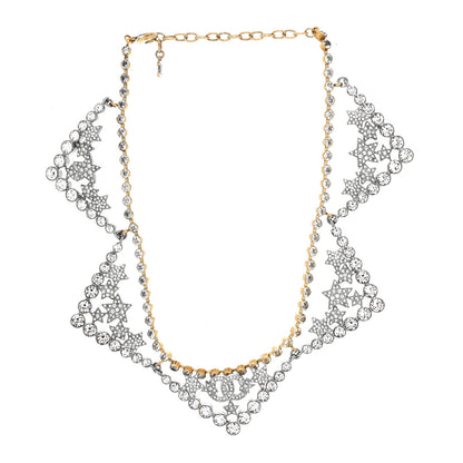 Chanel Crystal CC Star Necklace Gold Silver 3 of 5