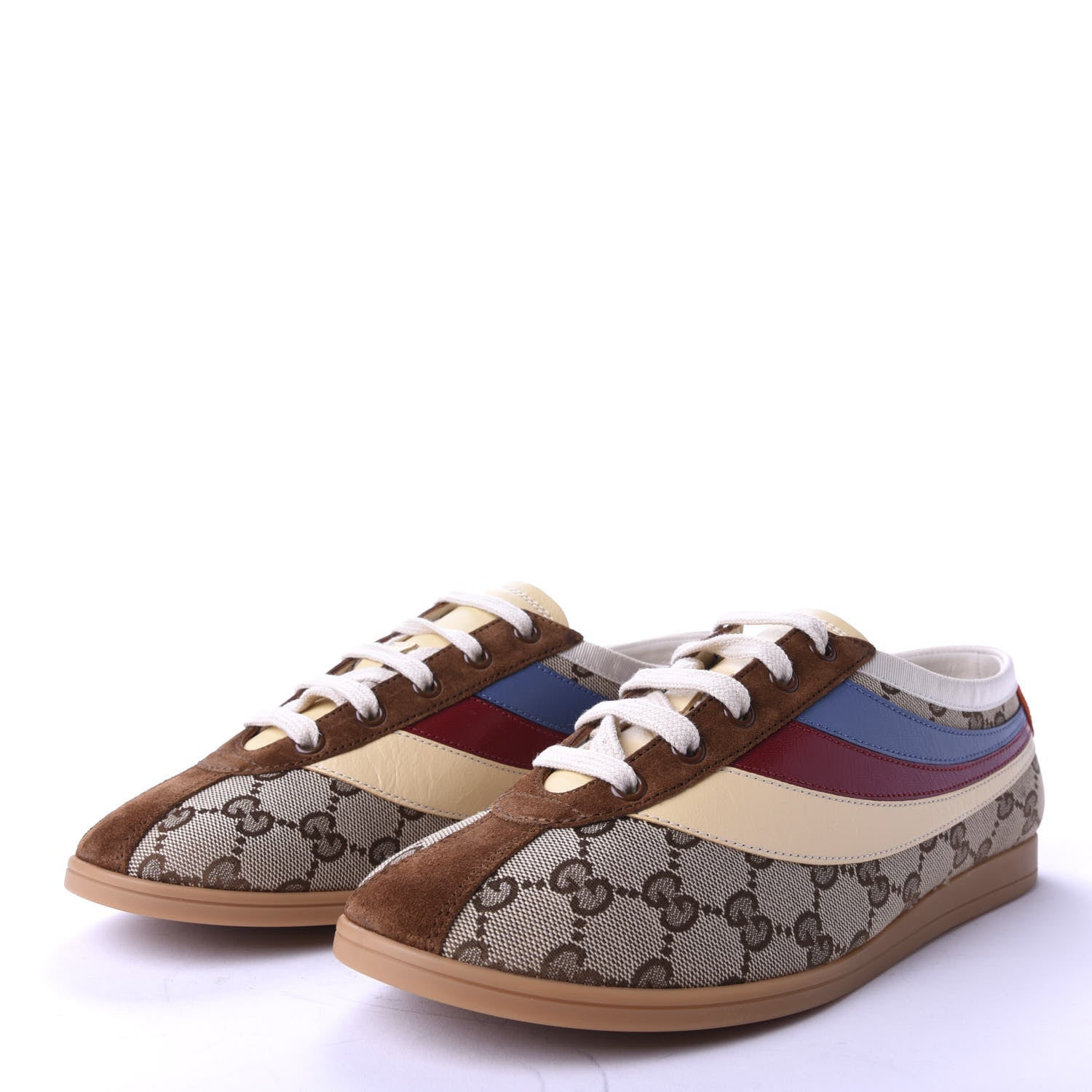 Gucci Suede Monogram Web Mens Falacer Sneakers 6.5 Nocciola Beige 3 of 10