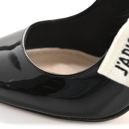 Christian Dior Patent Ribbon J'Adior Slingback 100mm Pumps 37 Black 10 of 11