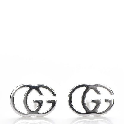 Gucci 18K White Gold GG Tissue Stud Earrings 1 of 8