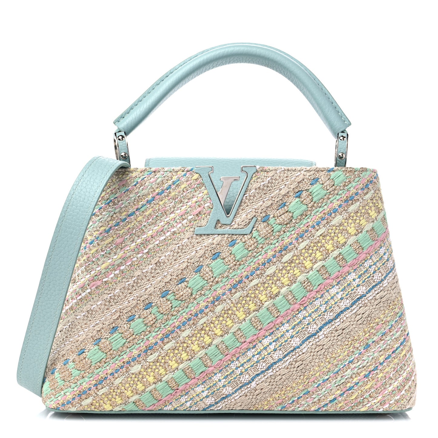 Tweed Taurillon Capucines BB Multicolor Light Blue