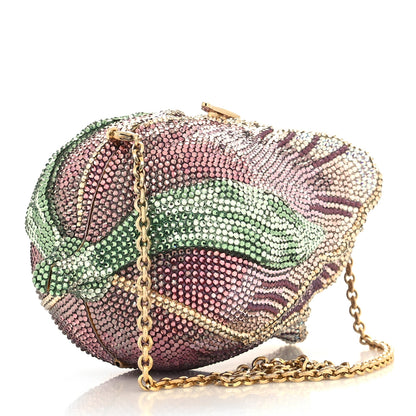 Judith Leiber Crystal Tulip Minaudiere Chain Clutch Amethyst 3 of 12