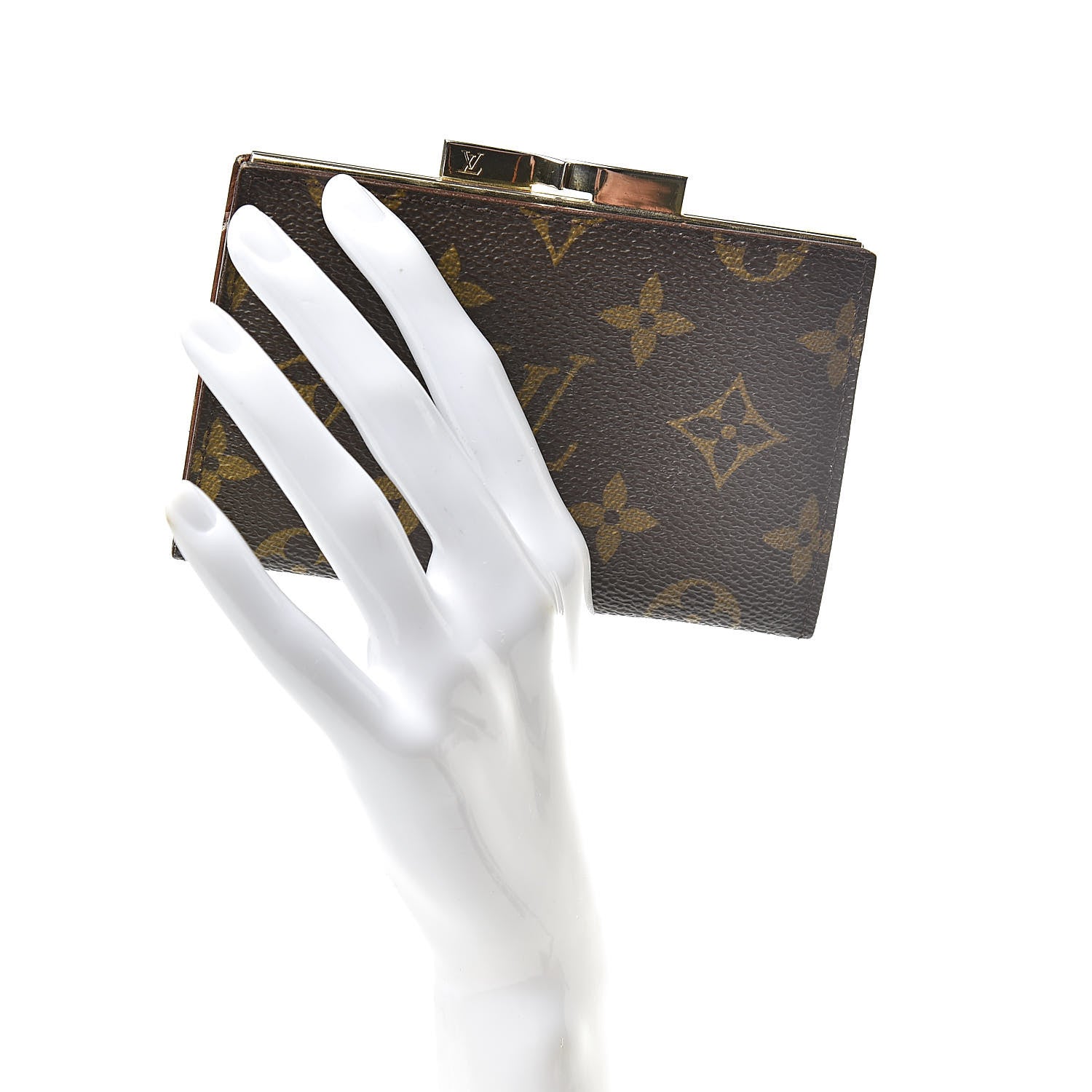 Louis Vuitton Monogram French Kiss Lock Coin Purse 2 of 8
