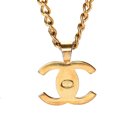Chanel Chain Link CC Turn Lock Pendant Necklace Gold 5 of 5