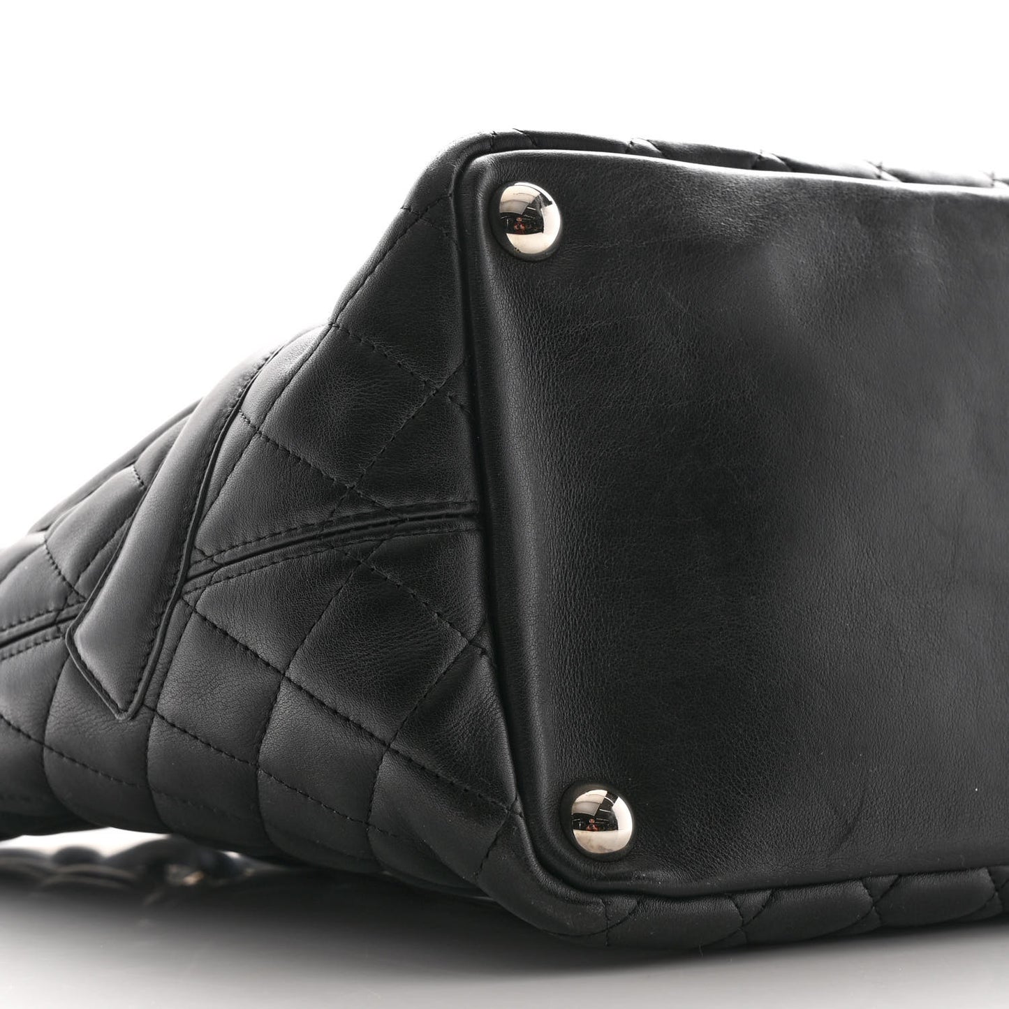 Calfskin Quilted Large Cambon Tote Black
