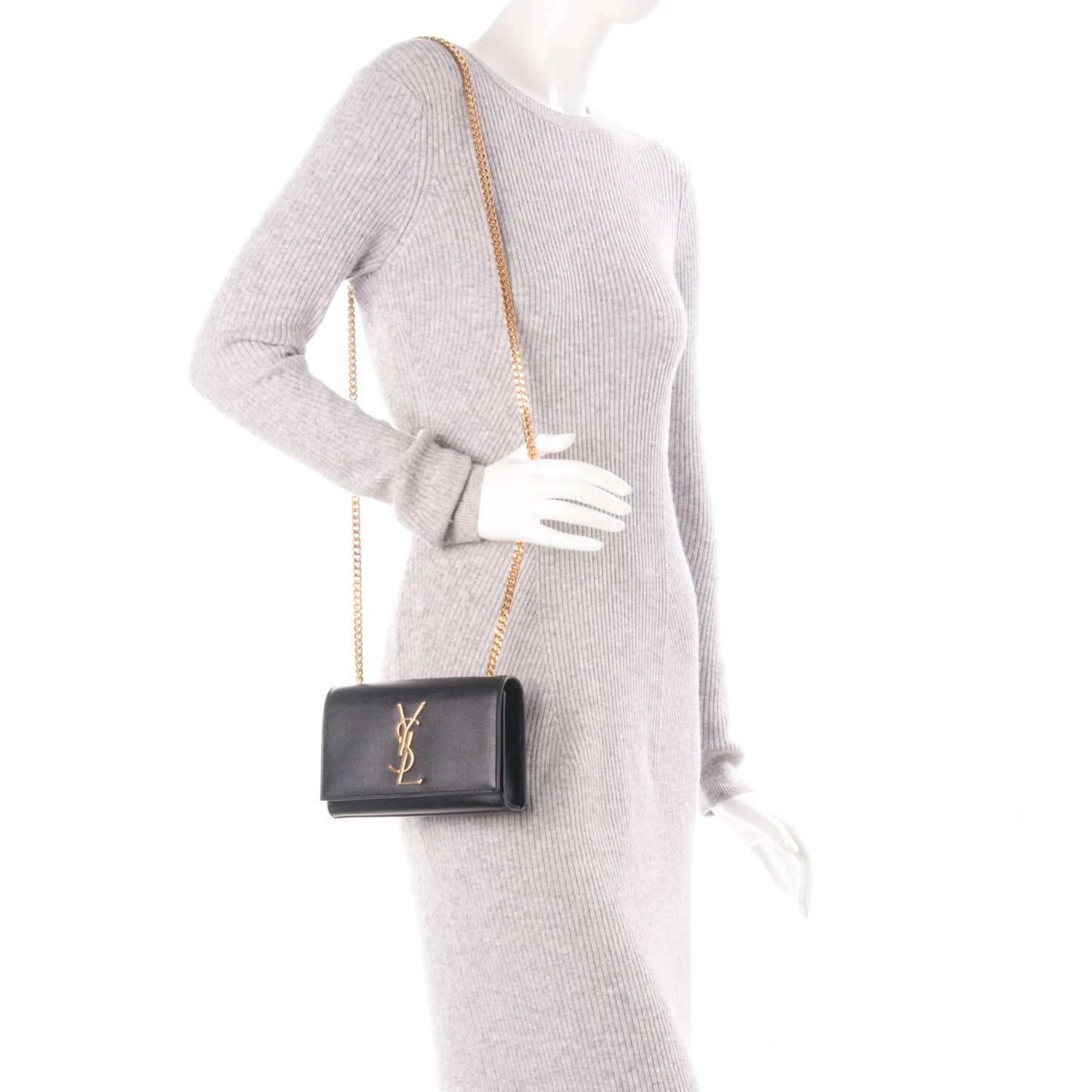 Grain De Poudre Small Monogram Kate Satchel Black