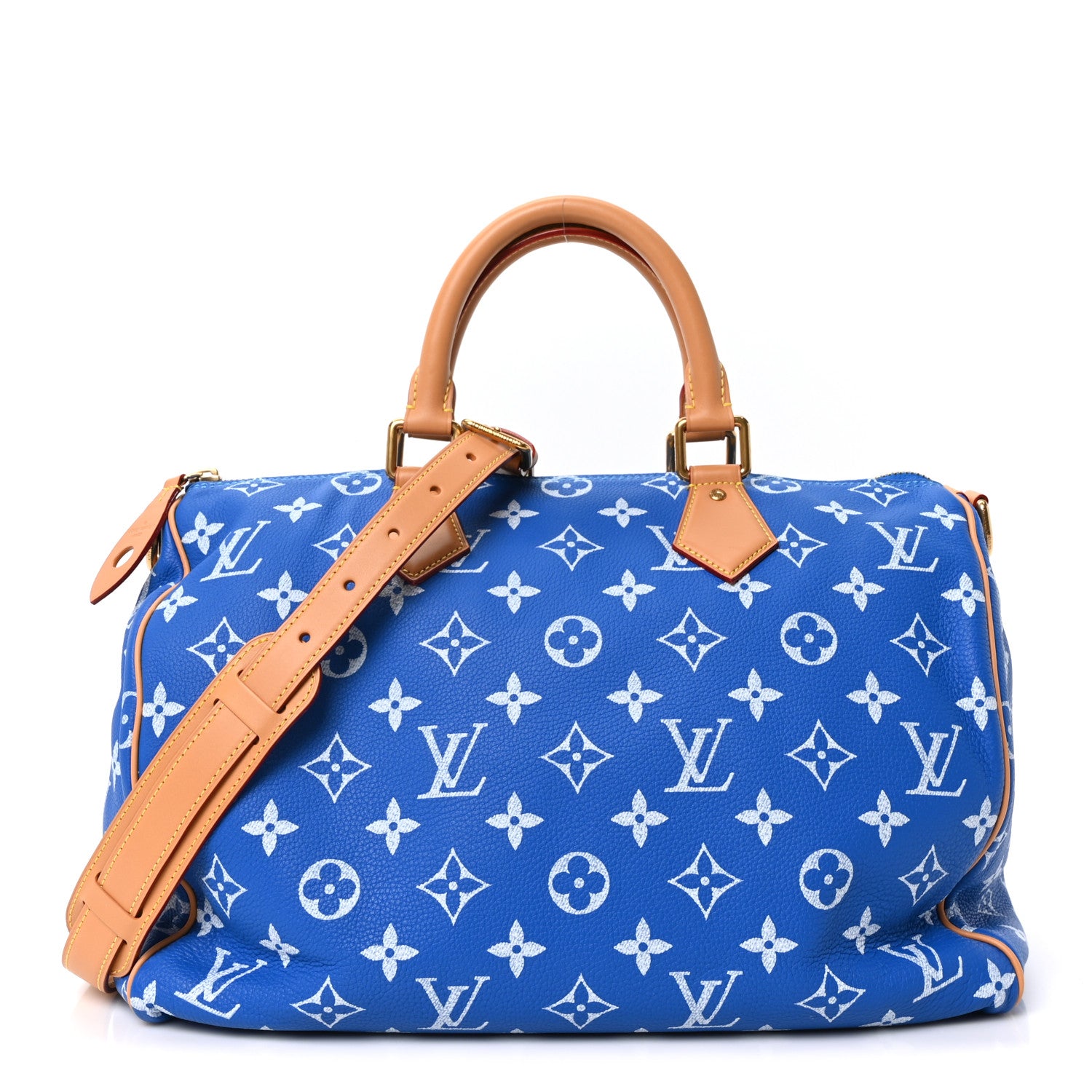 Louis Vuitton Calfskin Monogram Speedy P9 Bandouliere 40 Blue 1 of 10