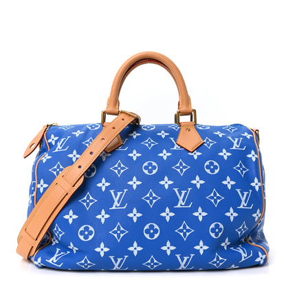 Louis Vuitton Calfskin Monogram Speedy P9 Bandouliere 40 Blue 1 of 10