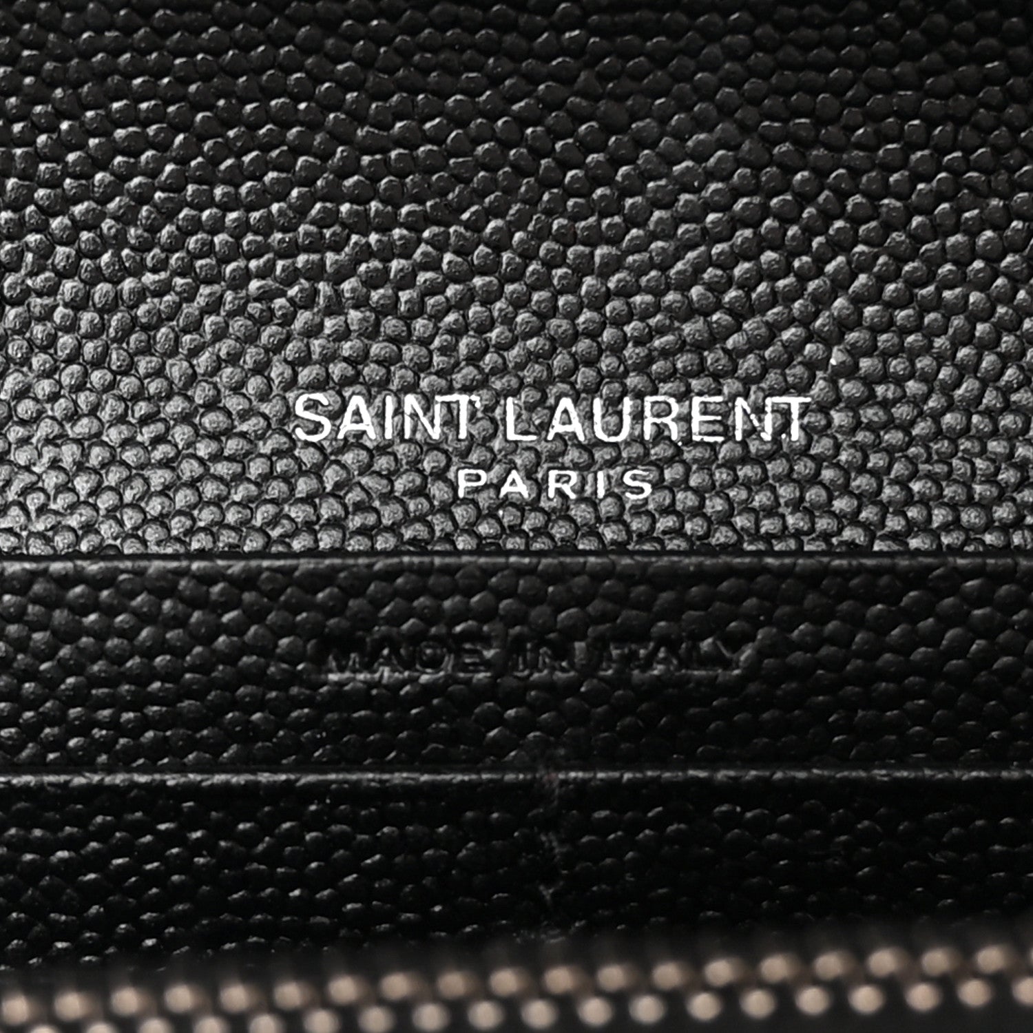 Saint Laurent Grain De Poudre Matelasse Chevron Monogram Flap Wallet Black 5 of 11
