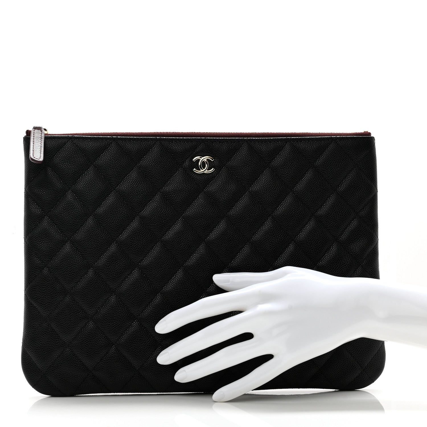 Chanel Caviar Quilted Medium Cosmetic Case Black 2 of 8