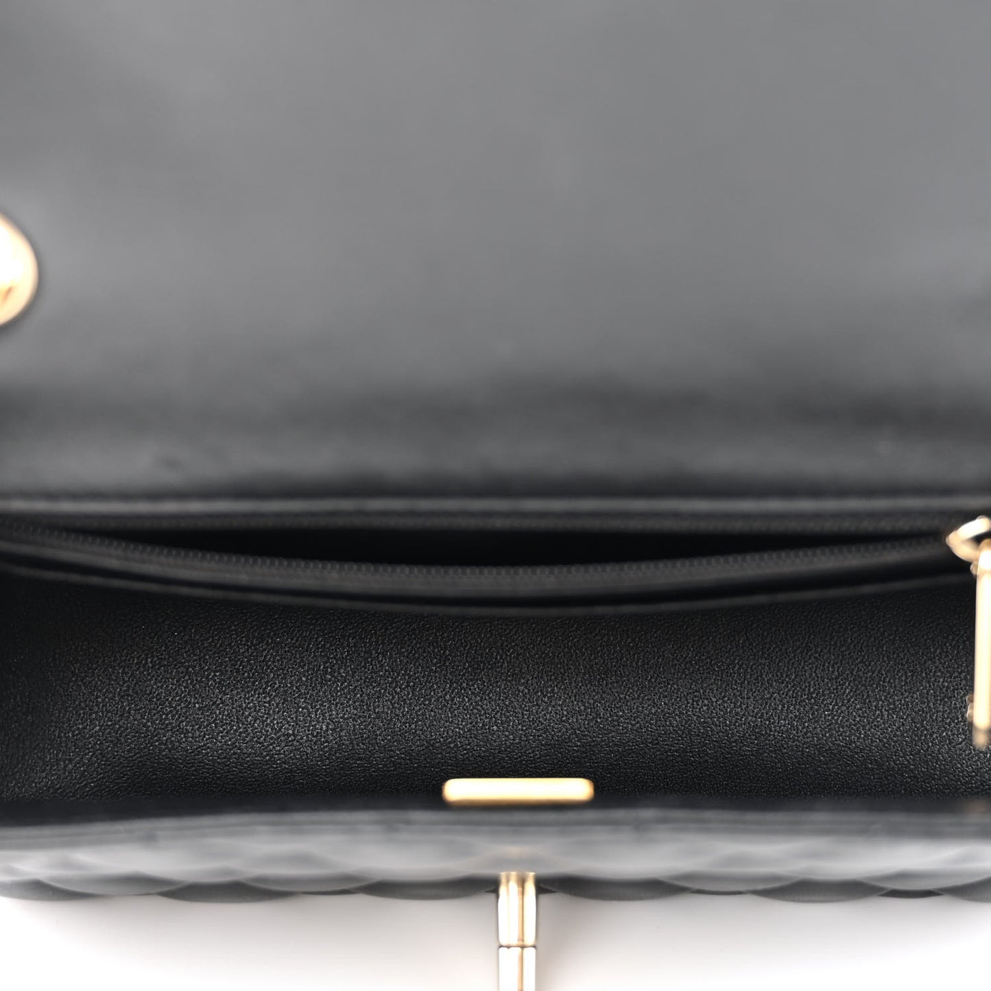 Lambskin Quilted Mini Rectangular Flap Black