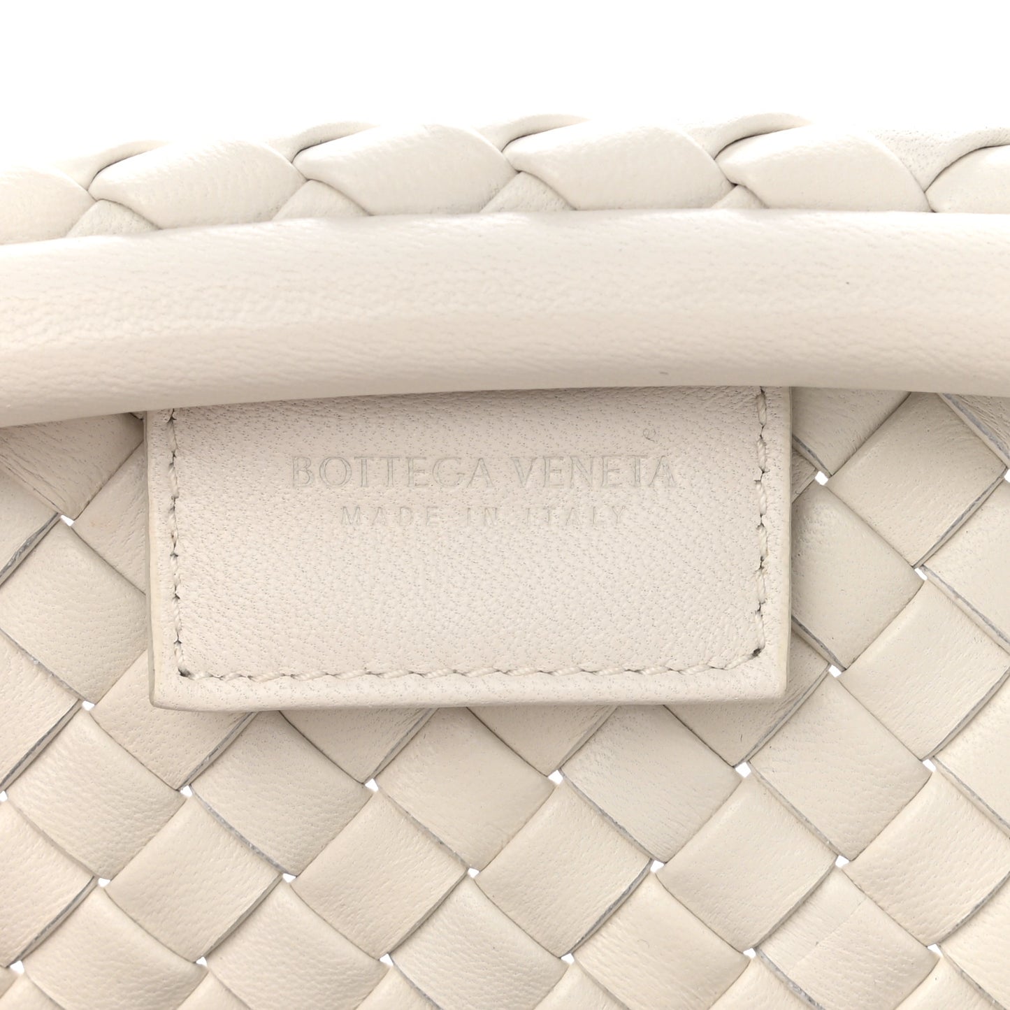 Nappa Intrecciato Padded Clutch Chalk