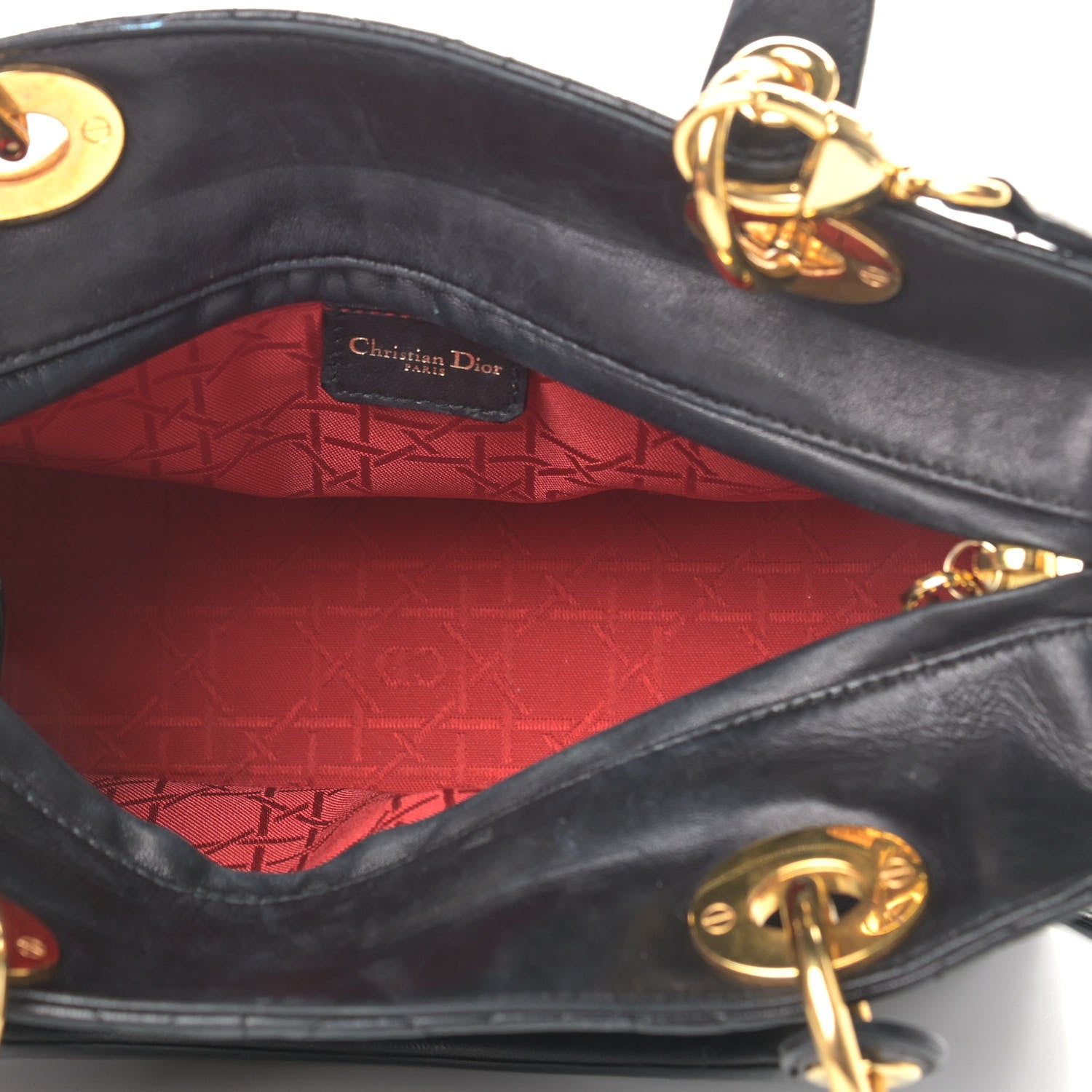 Christian Dior Lambskin Cannage Medium Lady Dior Black 5 of 19