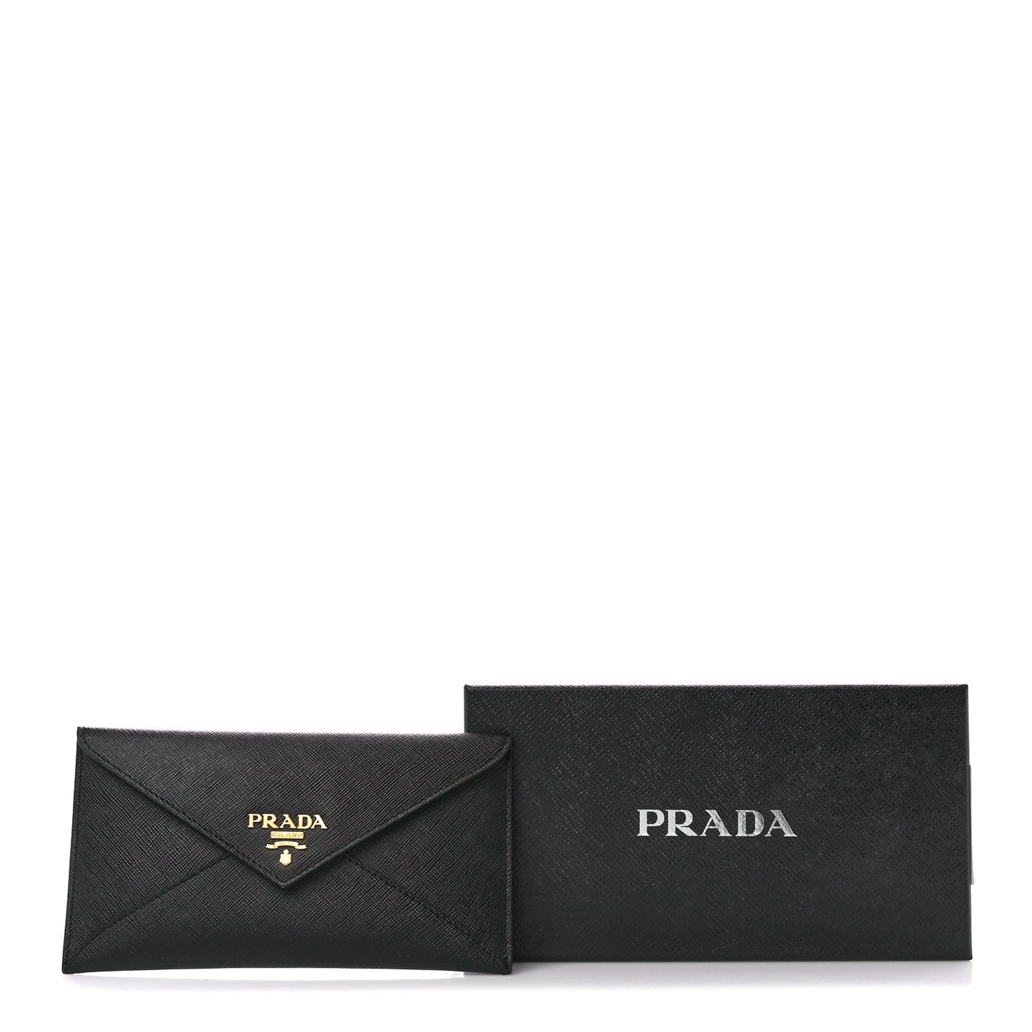 Saffiano Metal Envelope Wallet Black