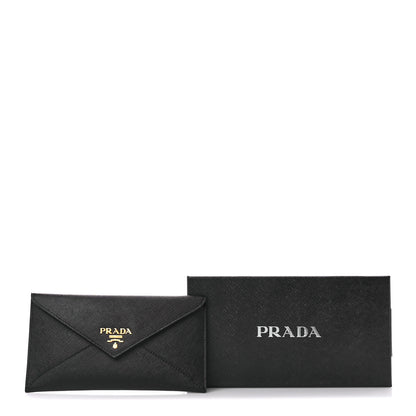Prada Saffiano Metal Envelope Wallet Black 12 of 12
