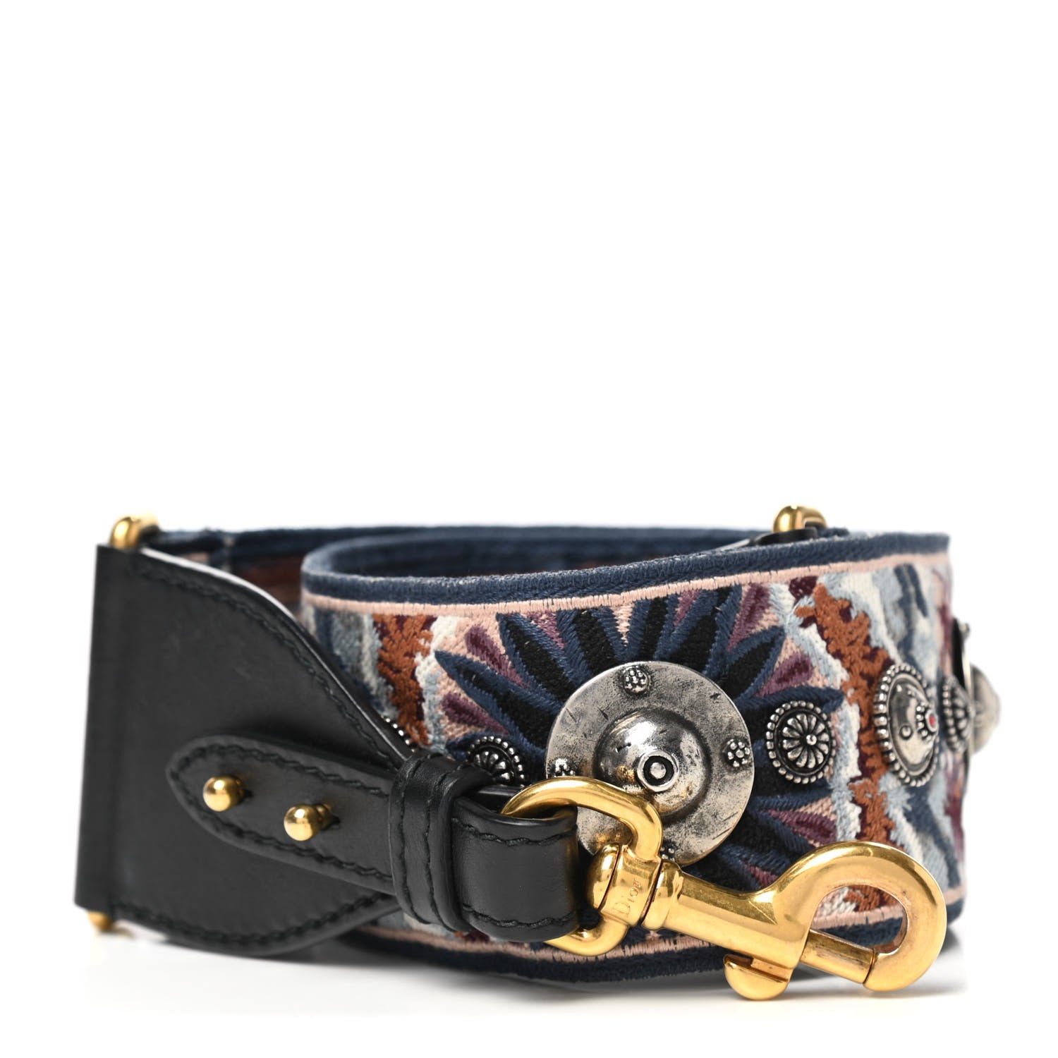 Christian Dior Canvas Embroidered Studded KaleiDiorscopic Shoulder Strap Multicolor 1 of 7