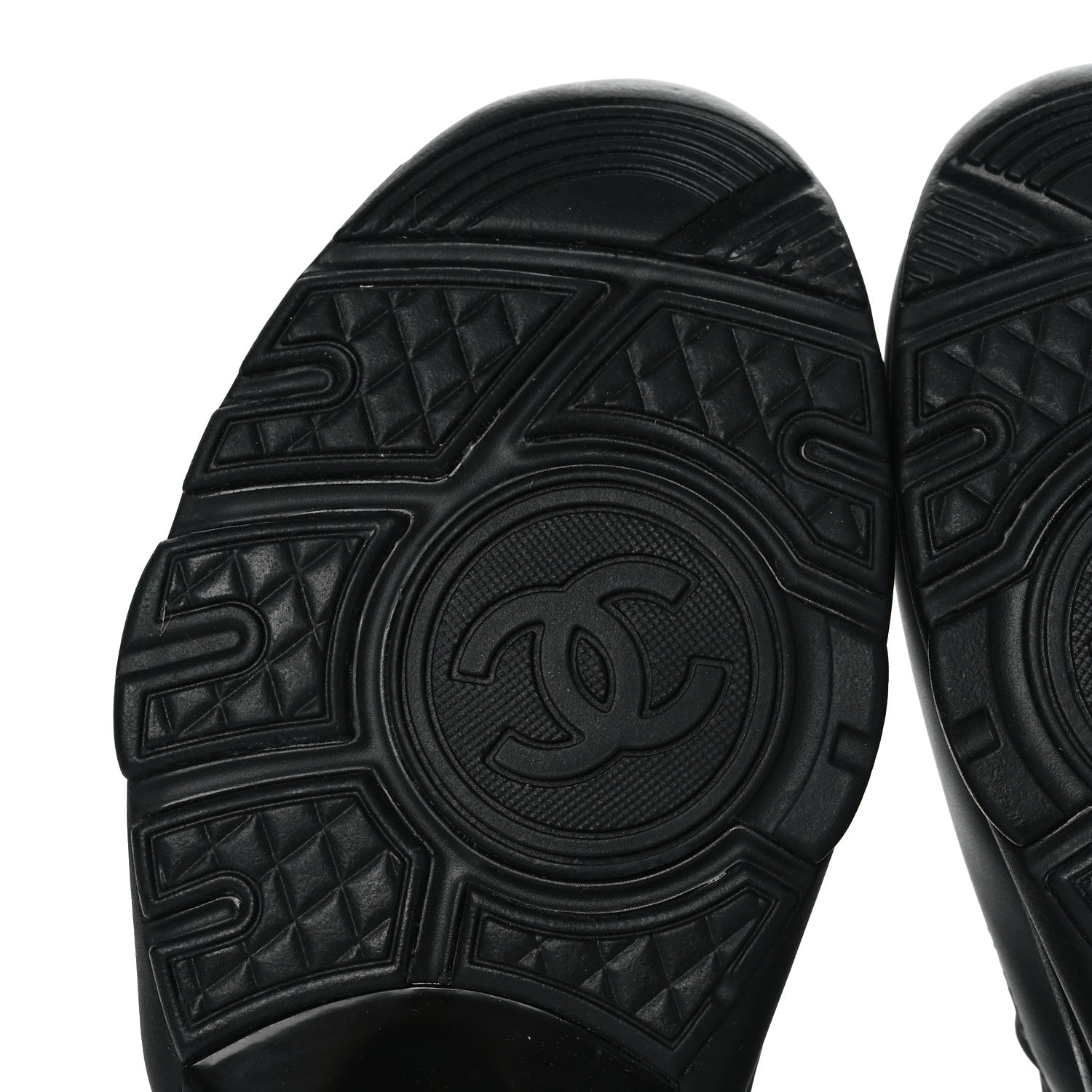 Chanel Calfskin Lambskin CC Uniform Sneakers 40 Black 6 of 8
