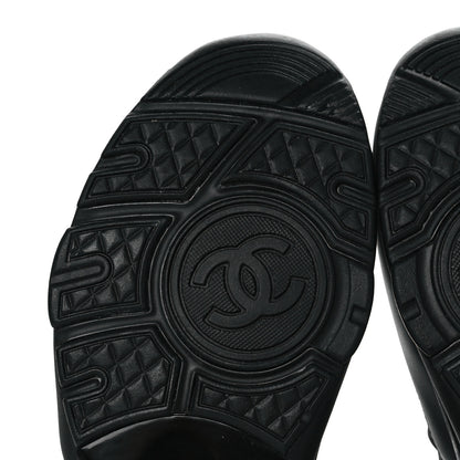 Chanel Calfskin Lambskin CC Uniform Sneakers 40 Black 6 of 8