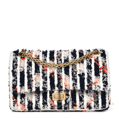 Chanel Wool Tweed Denim 2.55 Reissue 225 Flap Multicolor 1 of 11