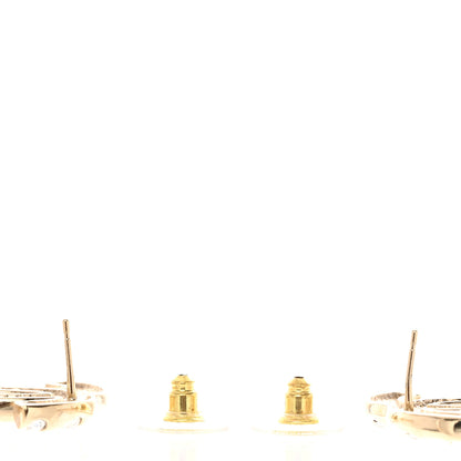 Chanel Metal Crystal CC Earrings Gold 3 of 5