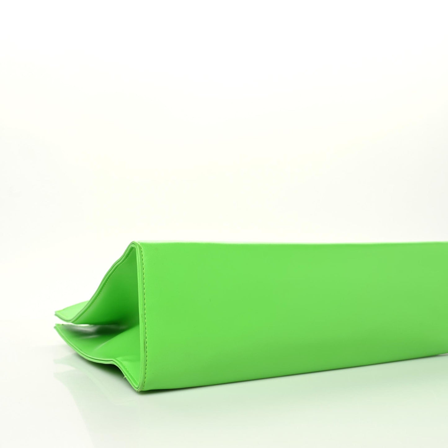 Vegan Leather Medium Shopping Bag Highlighter Green