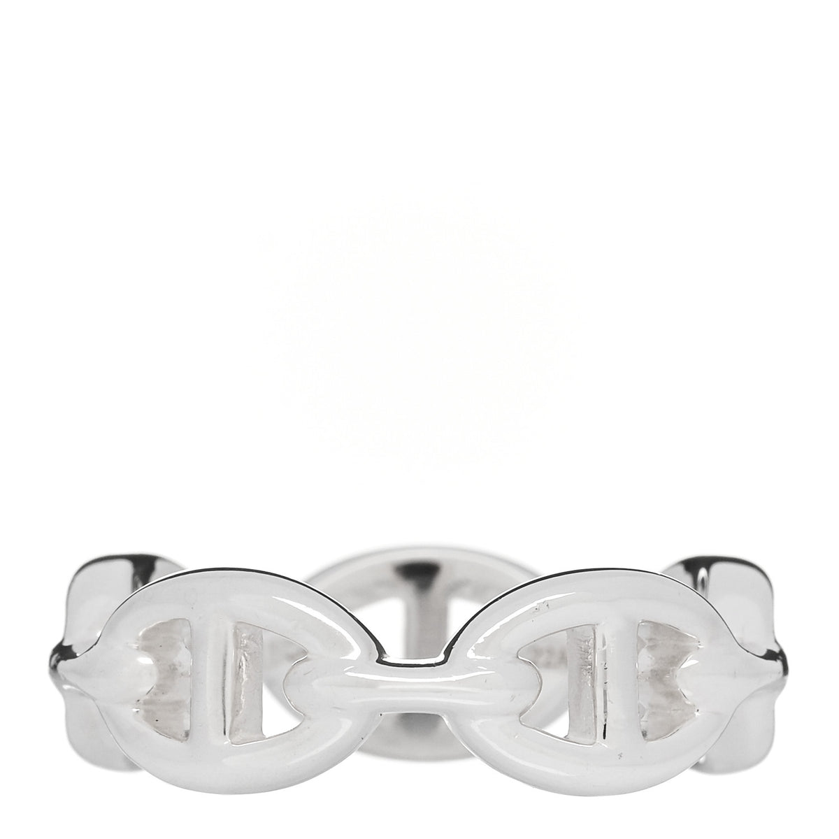 Hermes Sterling Silver PM Chaine d'Ancre Enchainee Band Ring 55 7.25 3 of 7