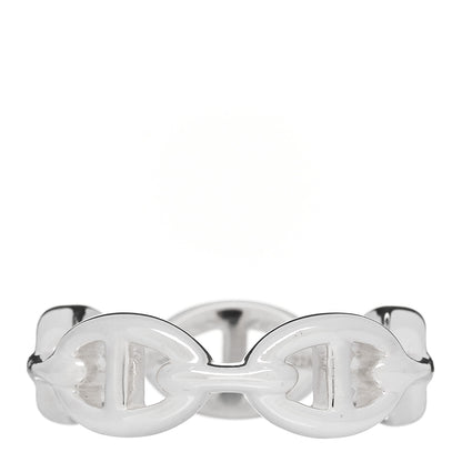 Hermes Sterling Silver PM Chaine d'Ancre Enchainee Band Ring 55 7.25 3 of 7