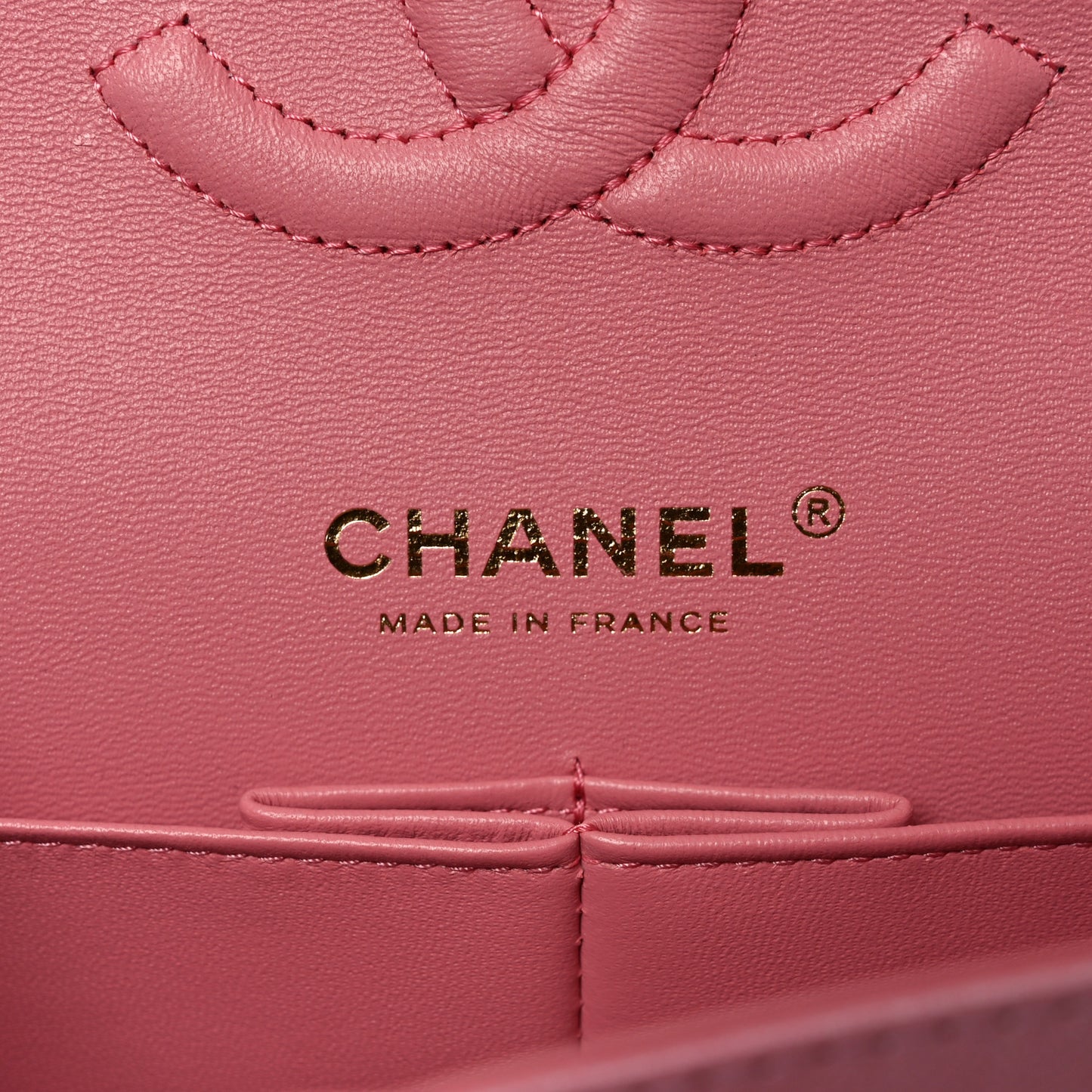 Cloudy Pearly Goatskin Quilted Medium Double Flap Pink
