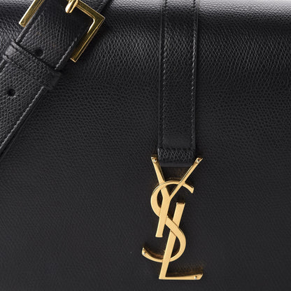 Saint Laurent Textured Calfskin Medium Classic Monogram Universite Bag Black 9 of 11