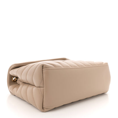 Saint Laurent Calfskin Y Quilted Monogram Small Loulou Chain Satchel Dark Beige 4 of 11