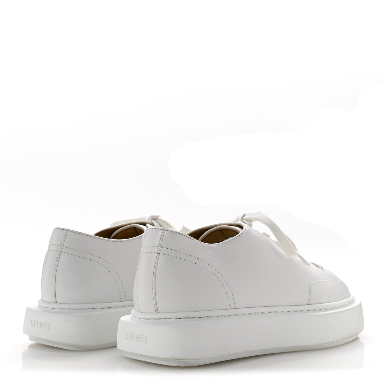 Hermes Calfskin Mens Haru Derby Sneakers 42 White 5 of 10