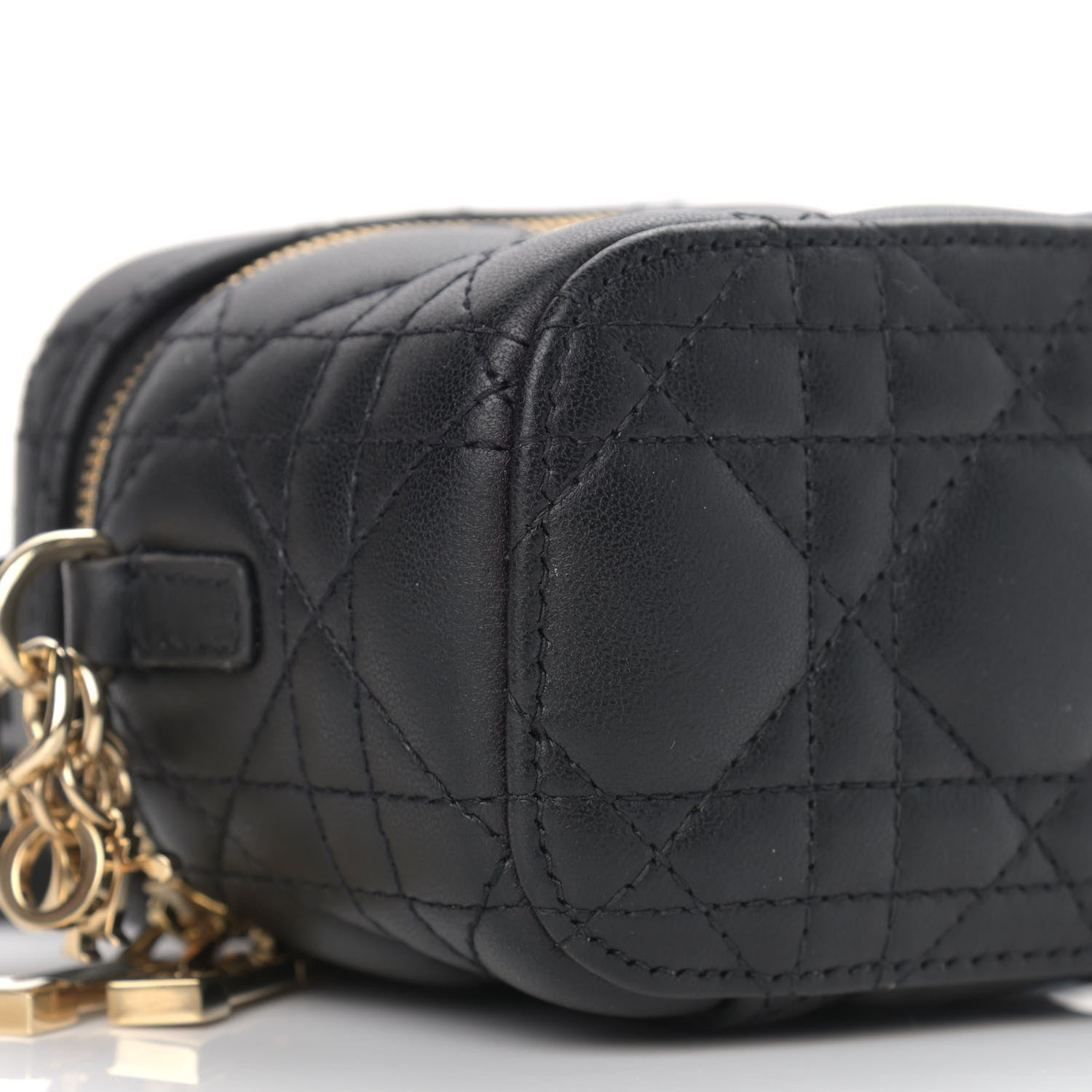 Christian Dior Lambskin Cannage Micro Lady Dior Vanity Case Black 7 of 8