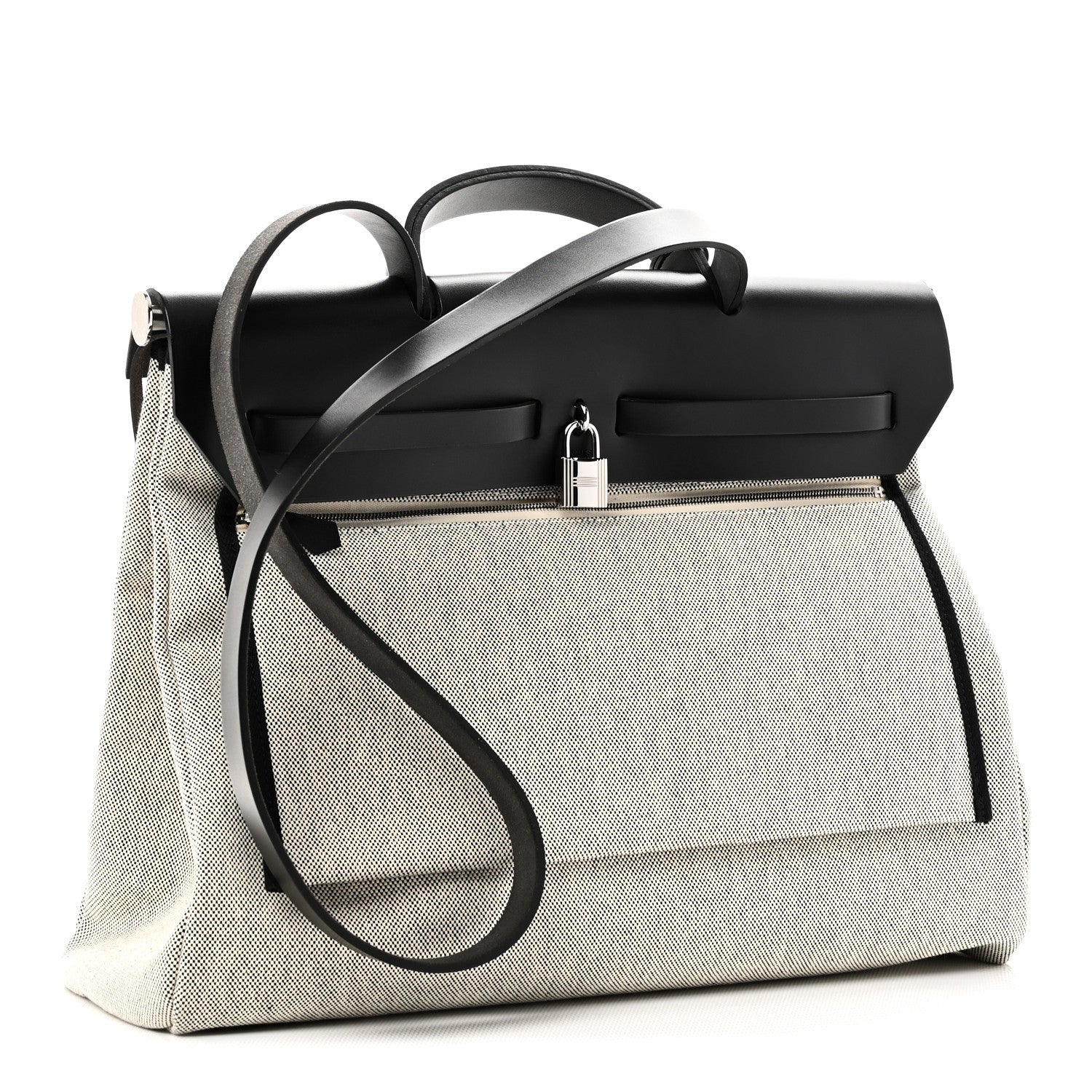 Hermes Vache Hunter Toile H Pegase Pop Herbag Zip Retourne 39 MM Bleu Indigo Ecru Black 4 of 12