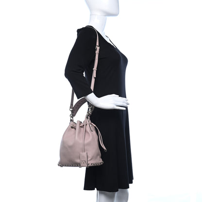 Valentino Garavani Pebbled Calfskin Small Rockstud Bucket Bag Poudre 2 of 8