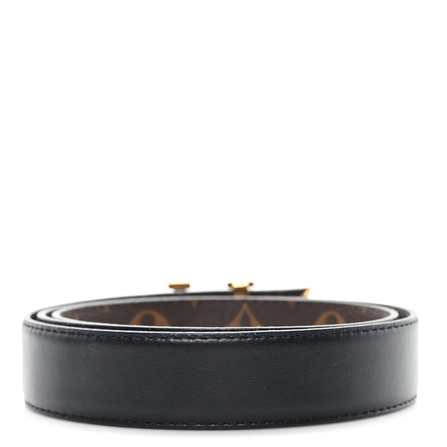 Calfskin Monogram 30mm Pretty LV Reversible Belt 85 34 Black