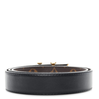 Louis Vuitton Calfskin Monogram 30mm Pretty LV Reversible Belt 85 34 Black 2 of 5