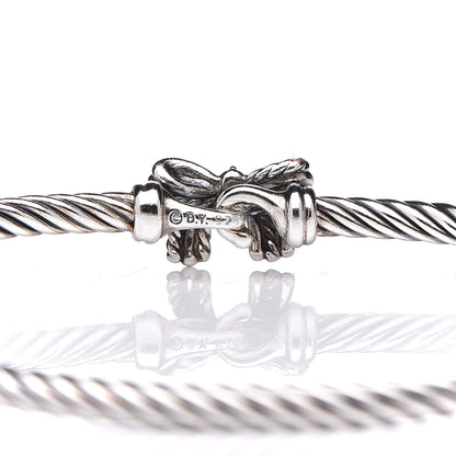 David Yurman Sterling Silver Diamond Bow Cable Collectibles Bracelet 4 of 4