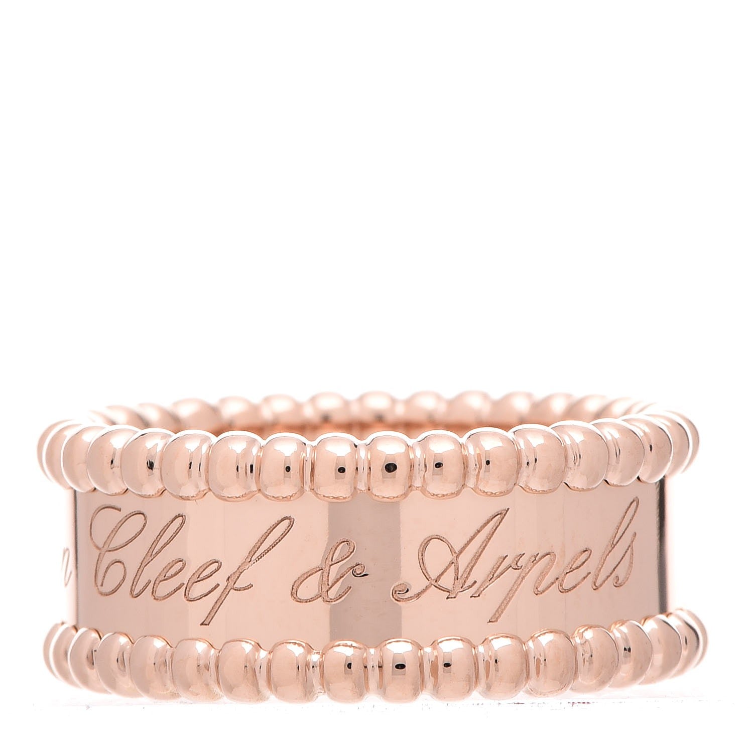 Van Cleef & Arpels 18K Rose Gold Perlee Signature Ring 50 5.25 1 of 6