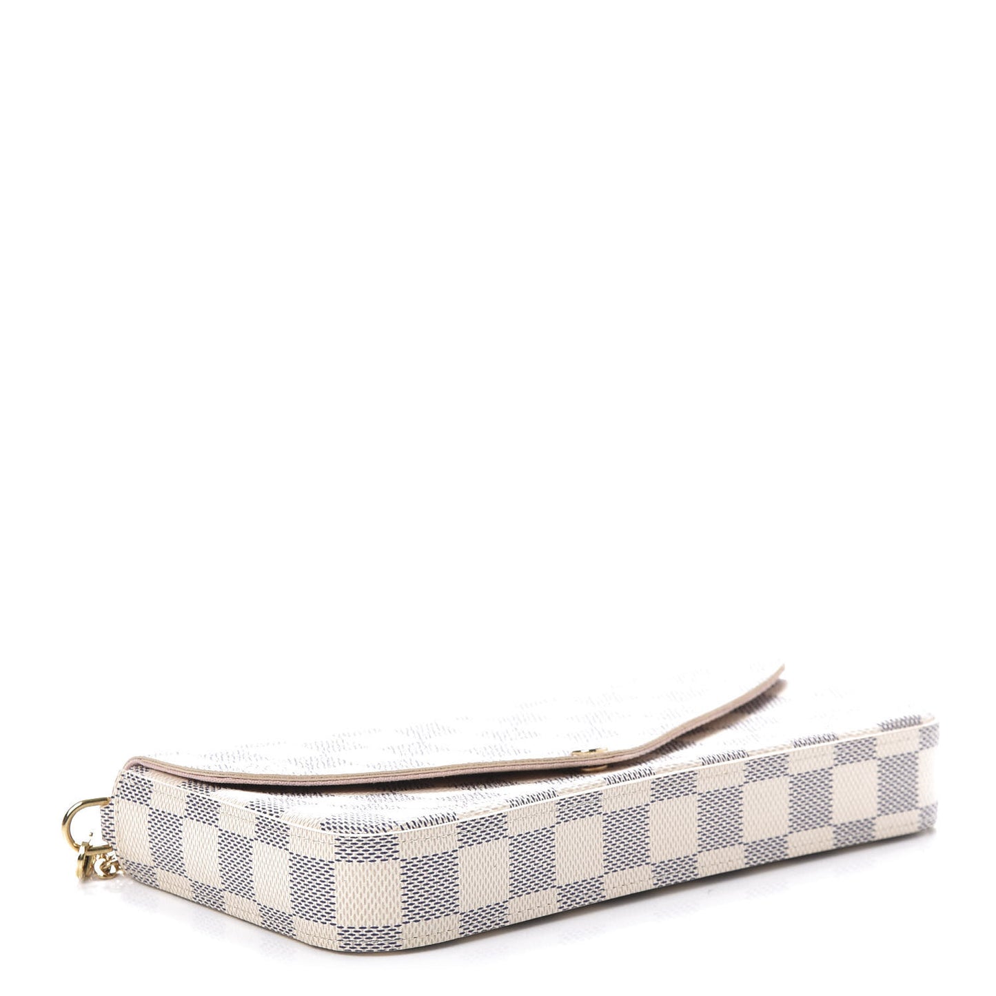 Damier Azur Pochette Felicie Chain Wallet Rose Ballerine
