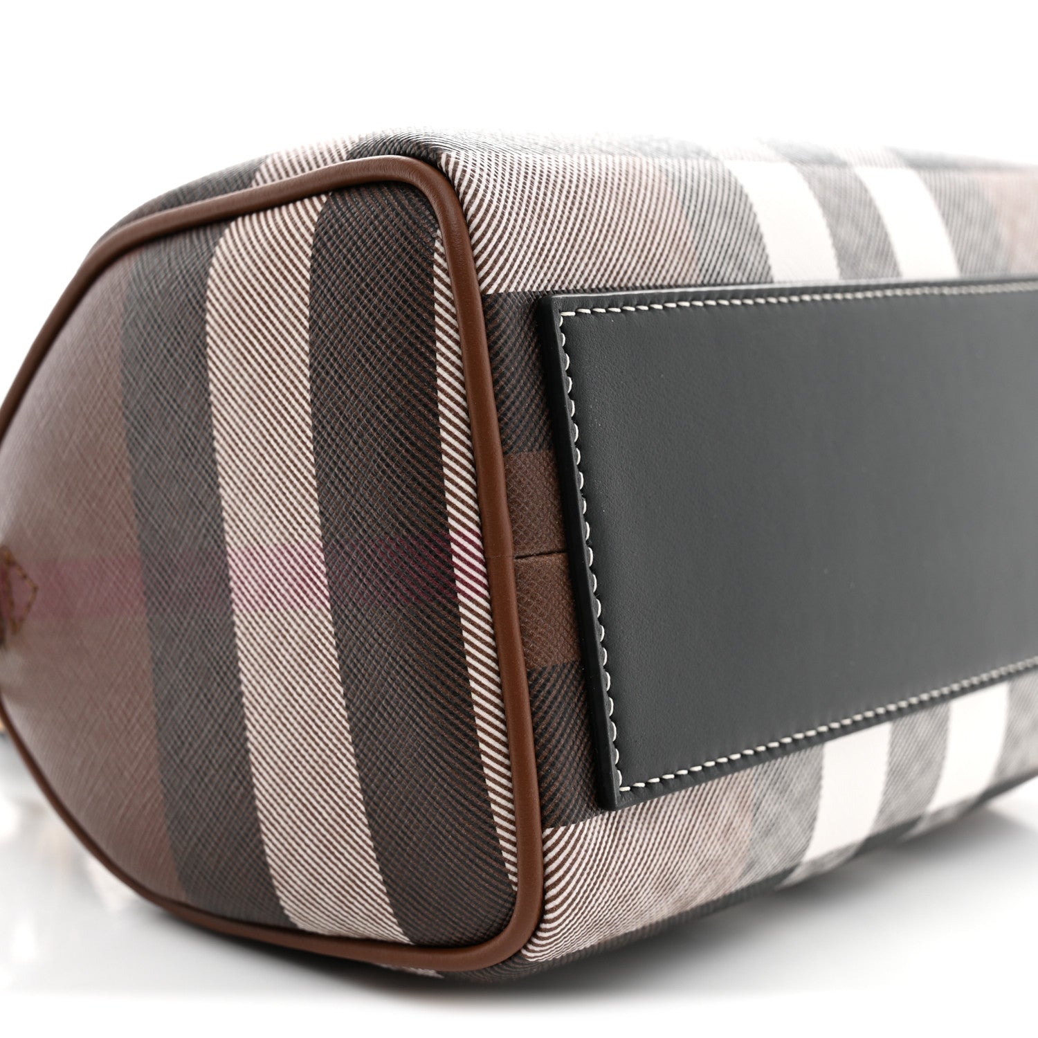 Burberry E-canvas Check Mini Bowling Bag Dark Birch Brown 8 of 9