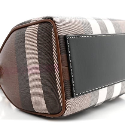 Burberry E-canvas Check Mini Bowling Bag Dark Birch Brown 8 of 9