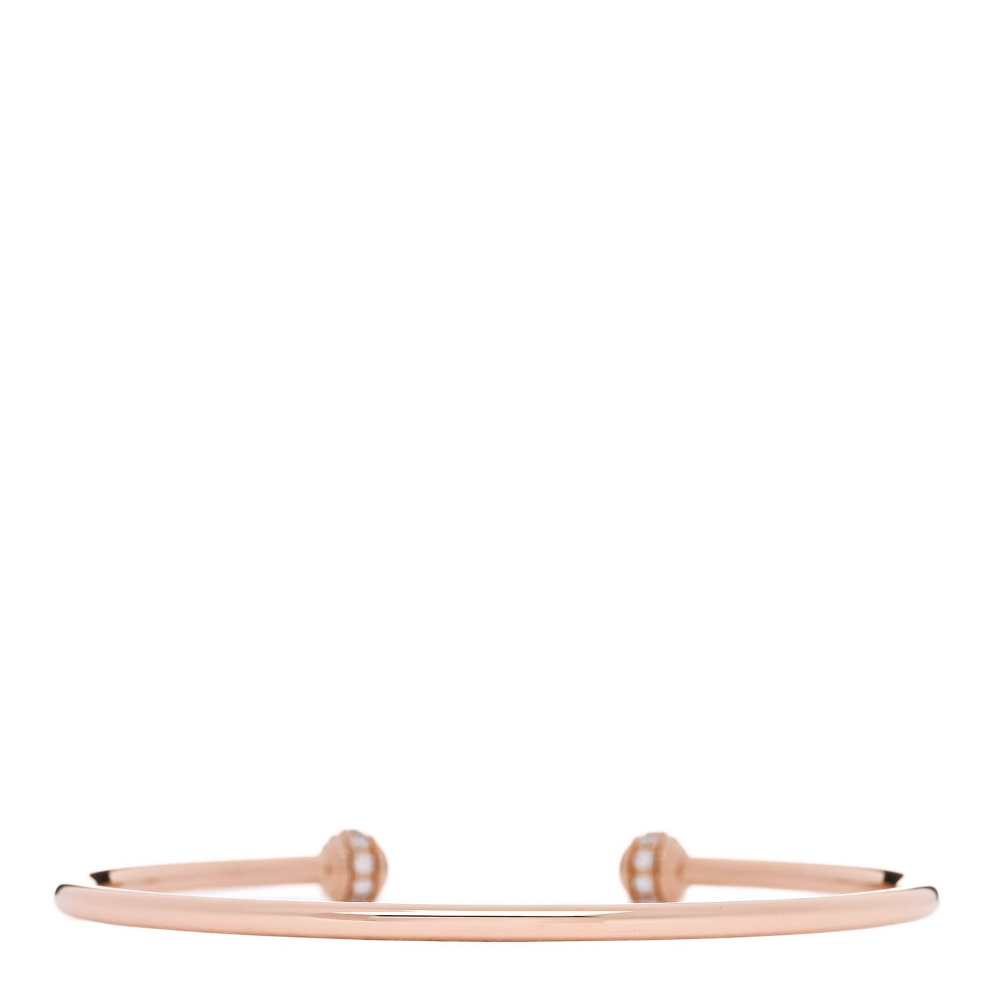 18K Rose Gold Diamond Thin Possession Open Bangle Bracelet