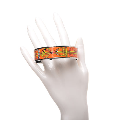 Hermes Enamel Printed Wide Concours D'Etriers Bracelet 65 2 of 5