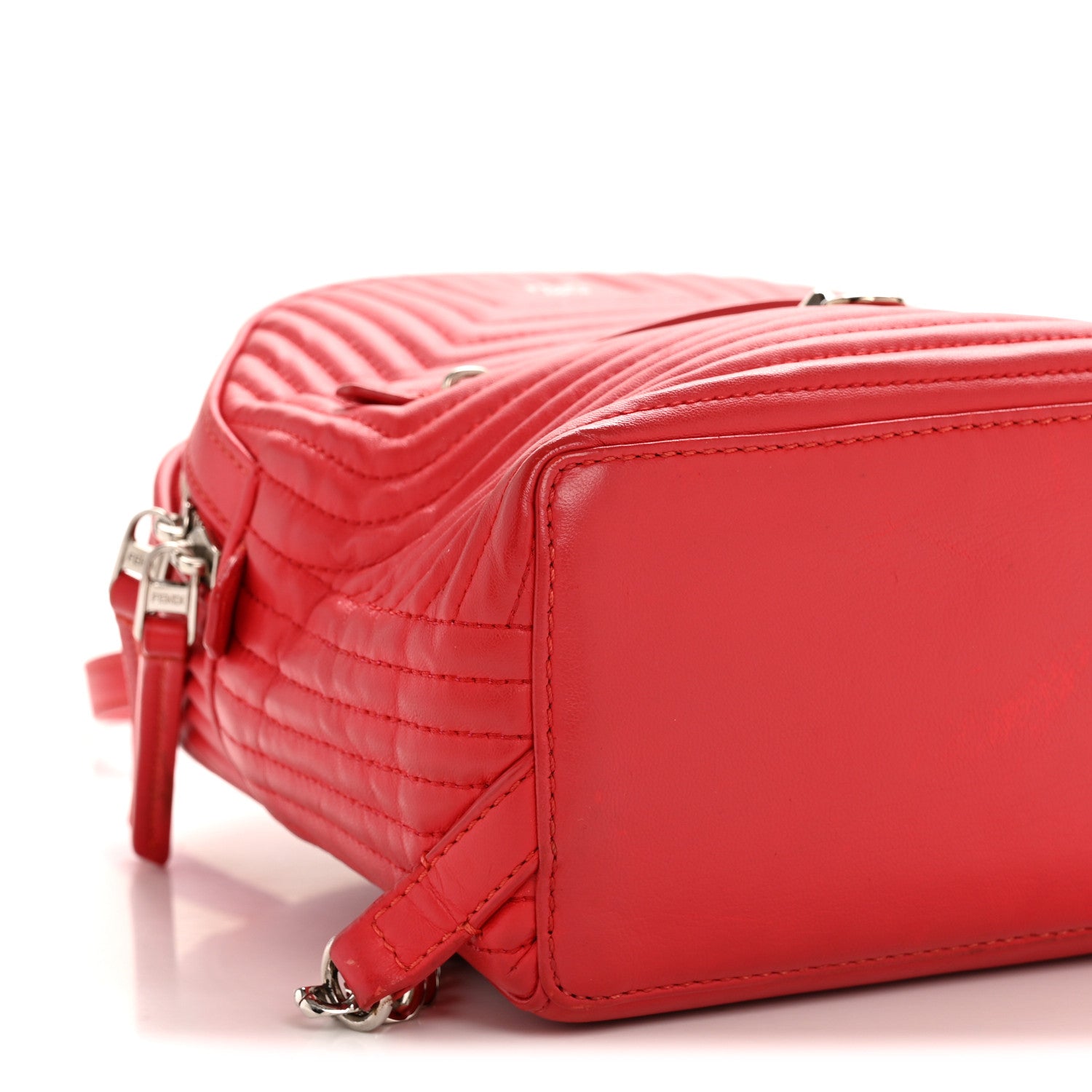 Fendi Shiny Nappa Trapuntata Mini Backpack Papavero 9 of 14