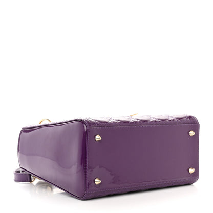 Christian Dior Patent Cannage Medium Lady Dior Purple 4 of 10