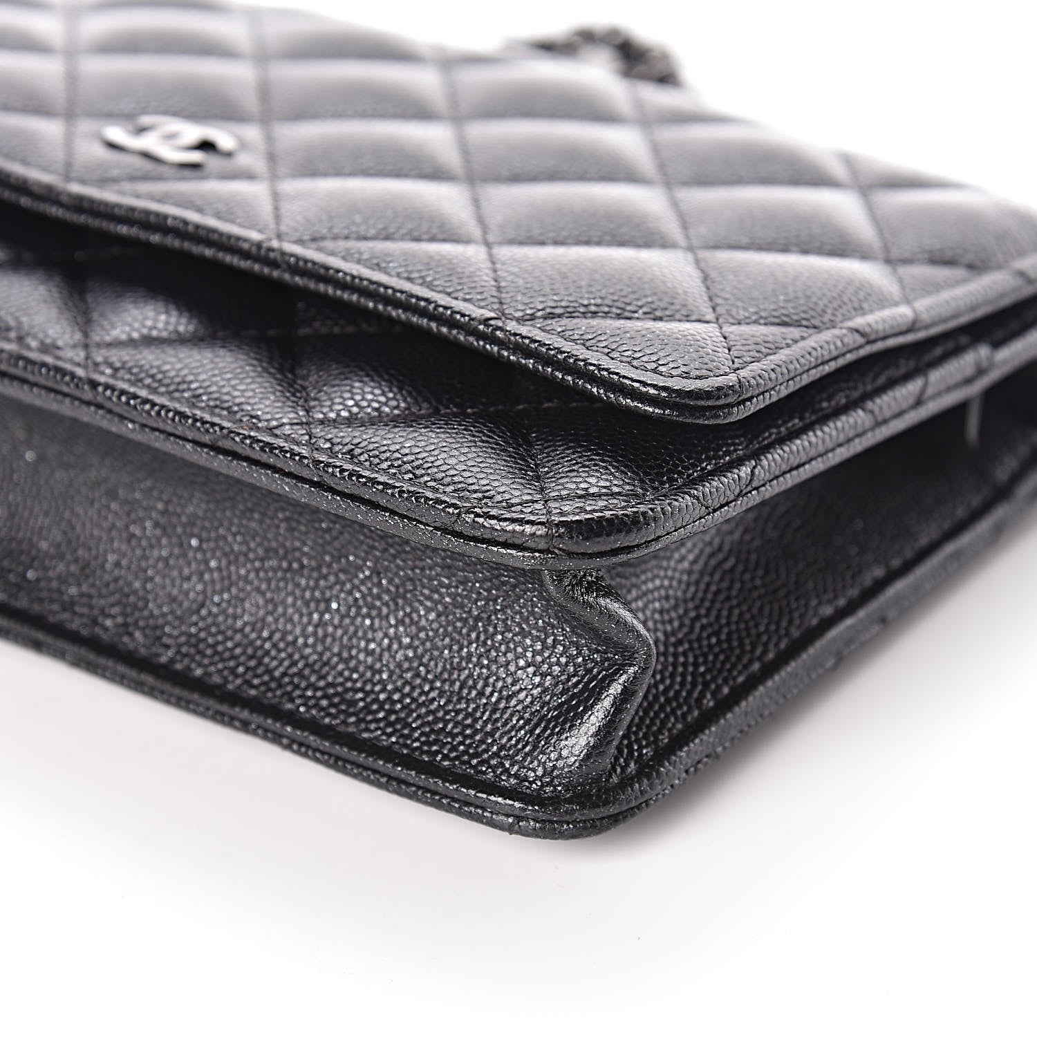 Chanel Iridescent Caviar Quilted Wallet On Chain WOC Black 11 of 12