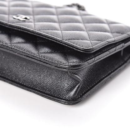 Chanel Iridescent Caviar Quilted Wallet On Chain WOC Black 11 of 12