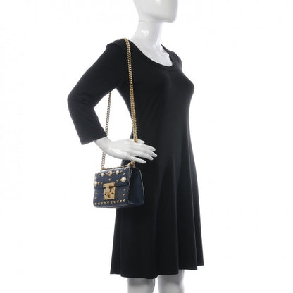 Gucci Calfskin Studded Small Padlock Shoulder Bag Blue Agata 2 of 7